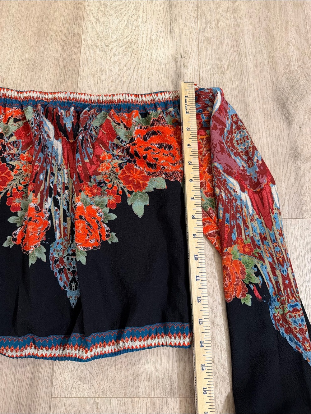 Off-the-Shoulder Floral Top Y2K Boho - Picture 5 of 6